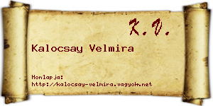 Kalocsay Velmira névjegykártya